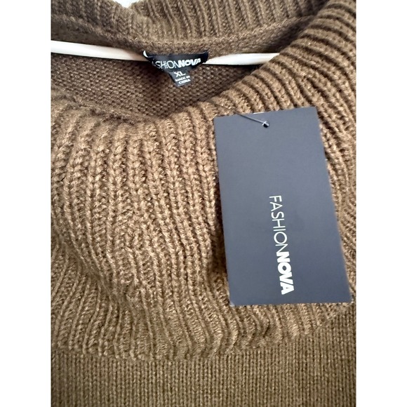 Fashion Nova Off Shoulder Sweater Dress Olive Green Size XL - Picture 5 of 8